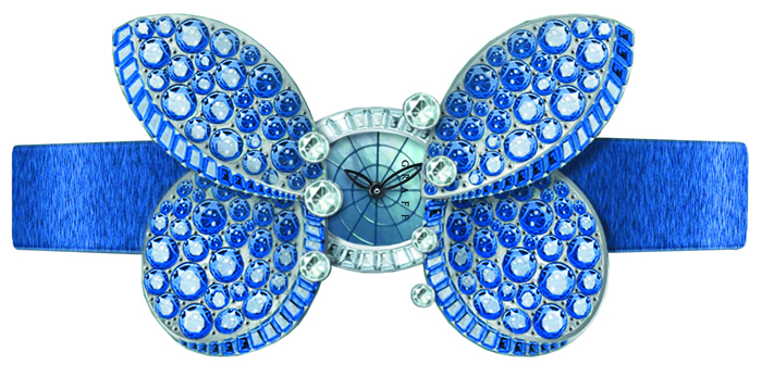 Graff Princess Butterfly в корпусе 17 мм из бриллиантов и перламутра с крыльями из сапфиров