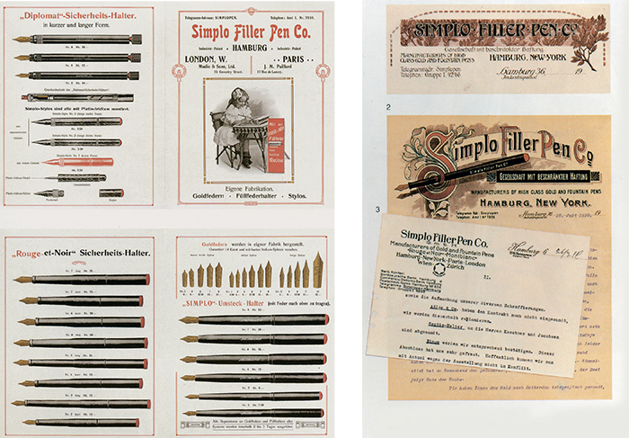 Первые каталоги компании Simplo Filler Pen Co