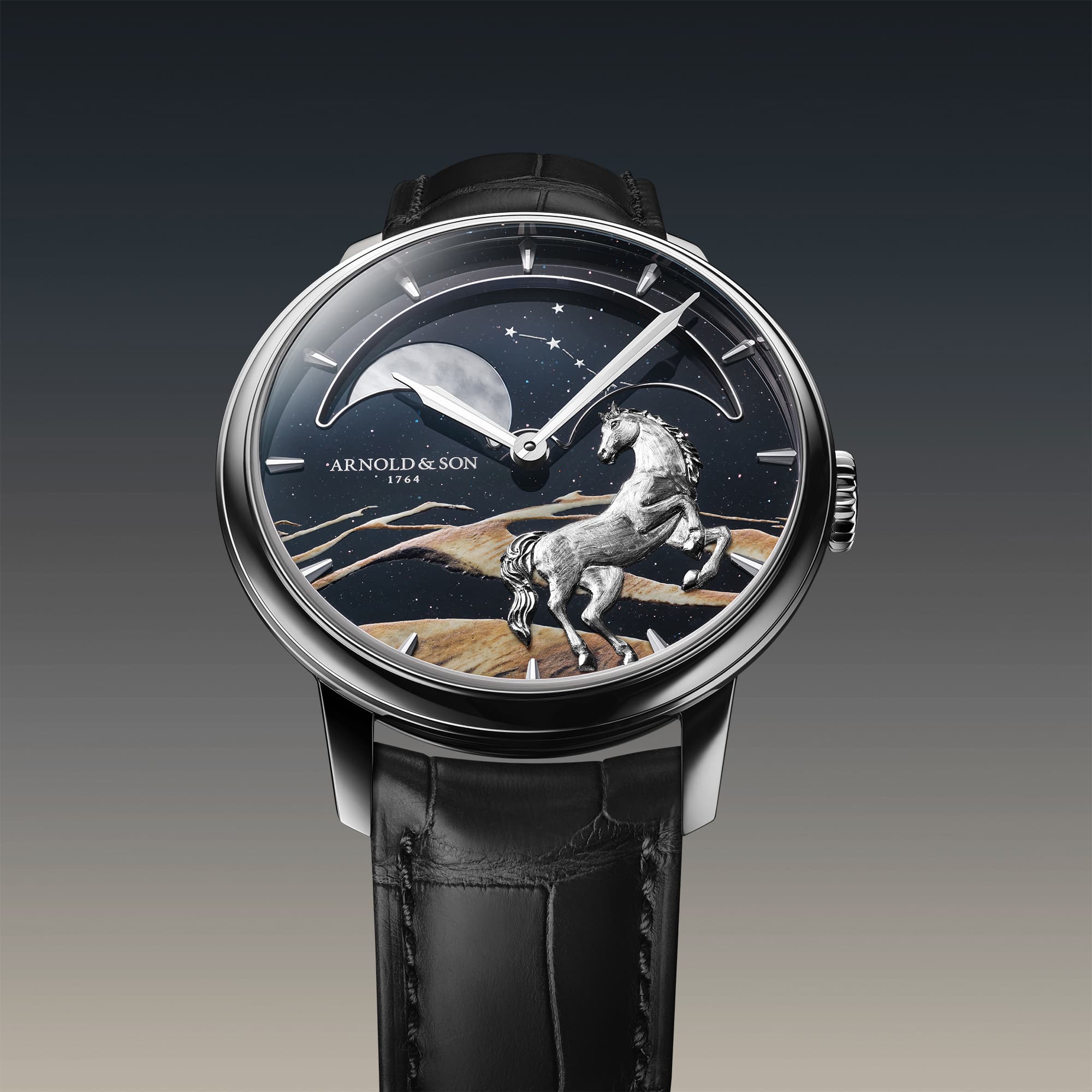 Arnold & Son Perpetual Moon 41.5 Platinum «Horse of the Dunes»