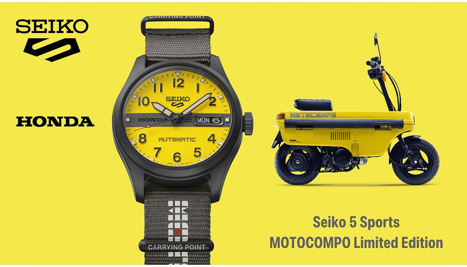 Seiko отмечает 45-летие складного мини-мопеда Honda Motocompo