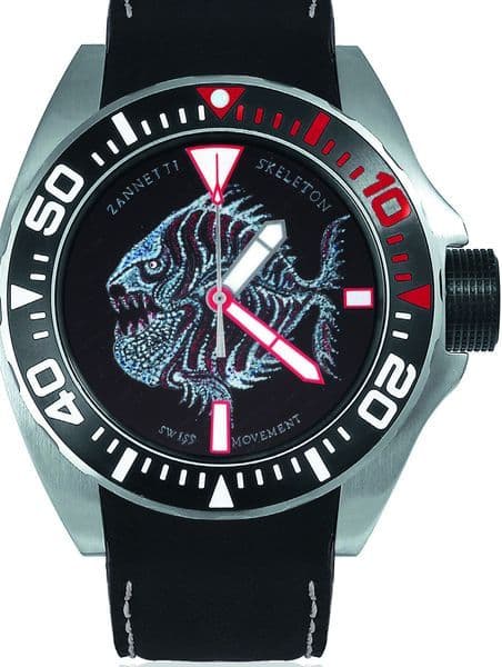 Zannetti Diver Collection Piranha Skeleton Wood