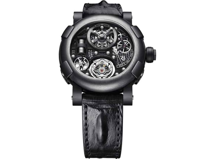 RJ-Romain Jerome Steampunk Tourbillon Gunmetal с рантом 50 мм с оружейным покрытием
