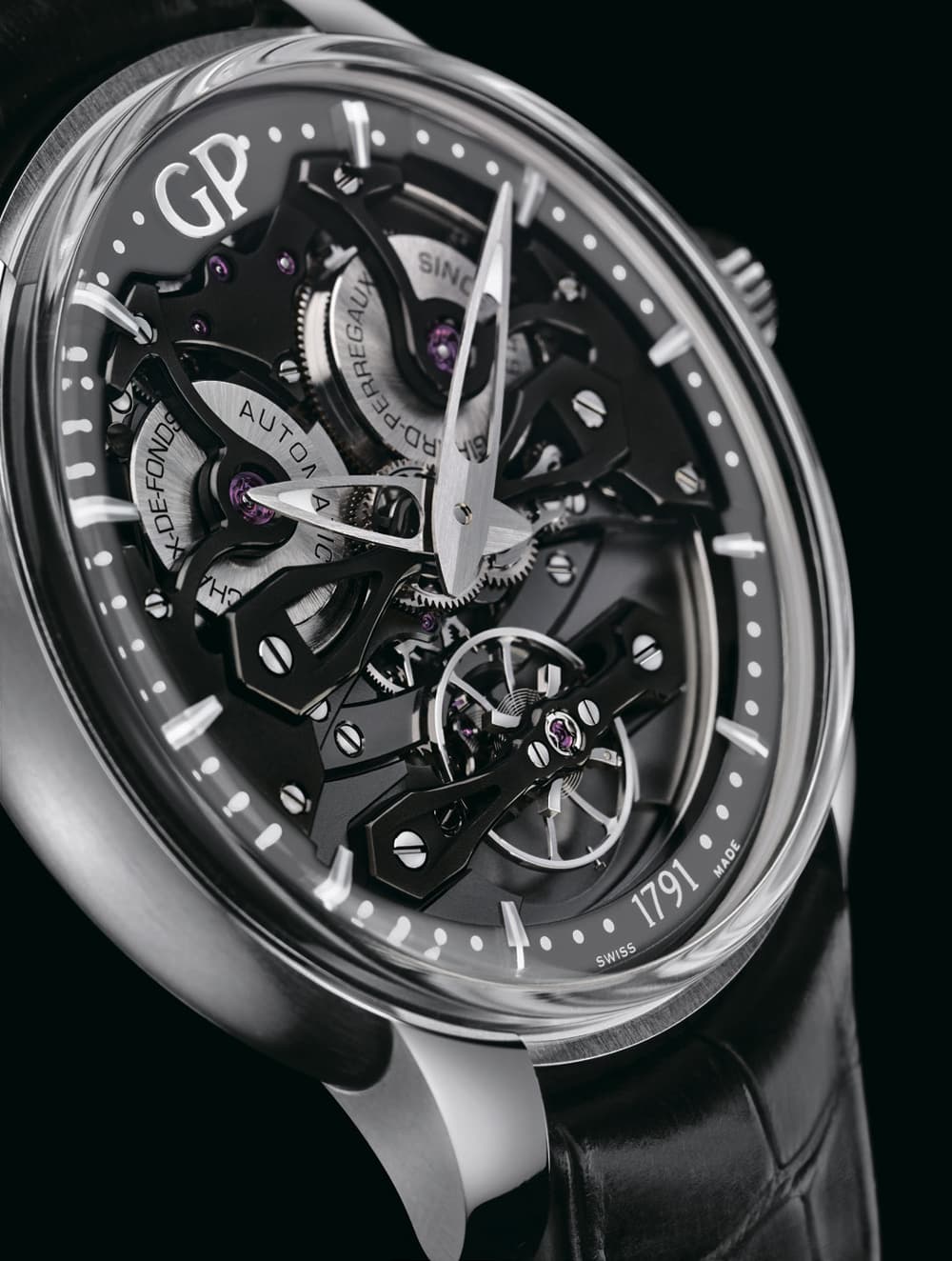 Girard-Perregaux Neo-Bridges Automatic Titanium в корпусе 45 мм из титана с автоматическим калибром GP08400 с покрытием NAC и черным PVD