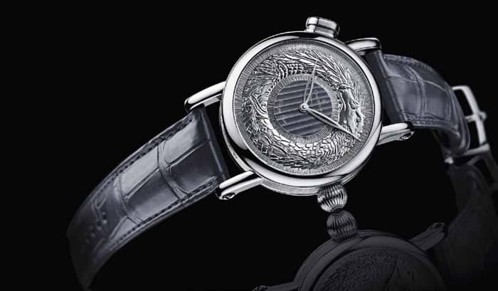 Chronoswiss Ouroboros четвертной репетир с  циферблатом из белого золота