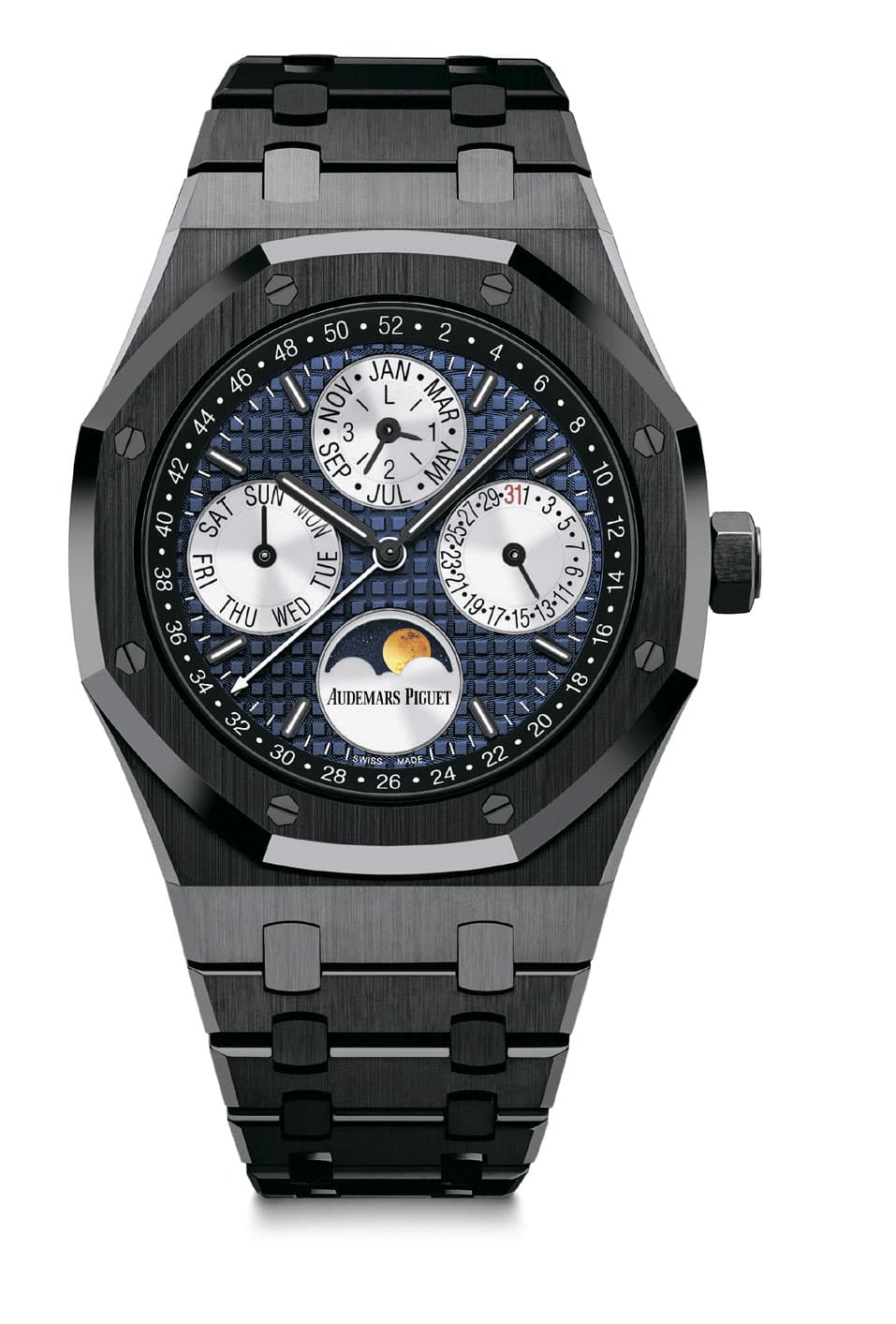 Audemars Piguet Royal Oak Perpetual Calendar Only Watch с калибром 5134, с корпусом 41 мм и браслетом из высокопрочнои? керамики 