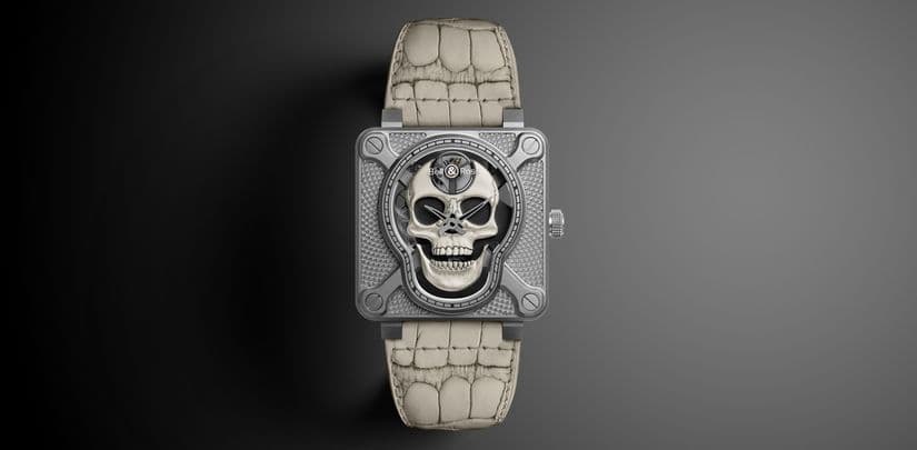 Часы BR 01 Laughing Skull White
