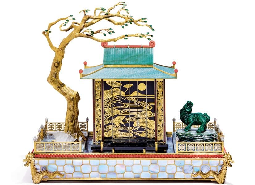 Часы Cartier, Le Temple Chinois Au Dragon Mystery Clock
