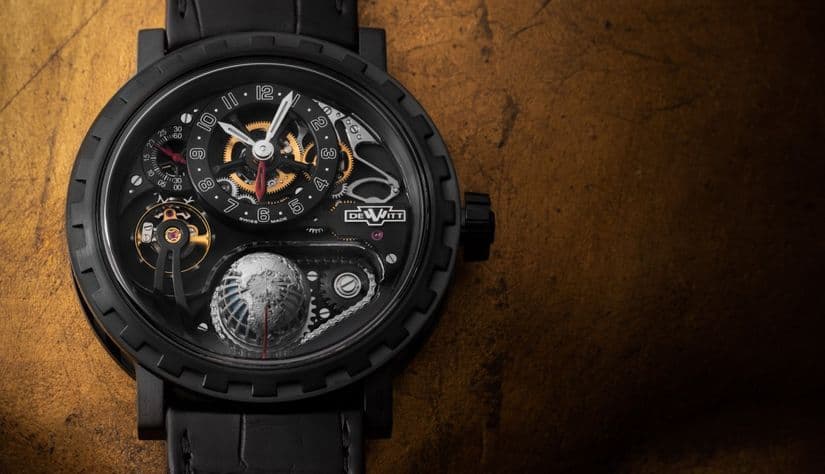 Часы De Witt Hour Planet Titanium Black DLC