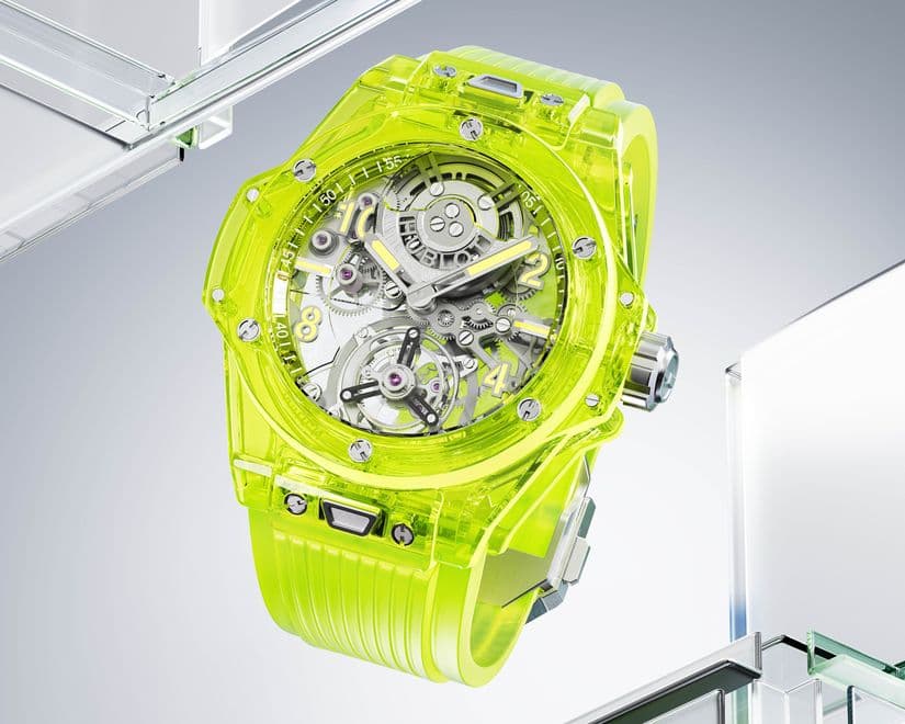 Часы Hublot Big Bang Tourbillon Automatic Yellow Neon SAXEM