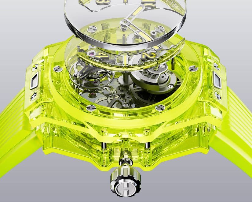 Часы Hublot Big Bang Tourbillon Automatic Yellow Neon SAXEM