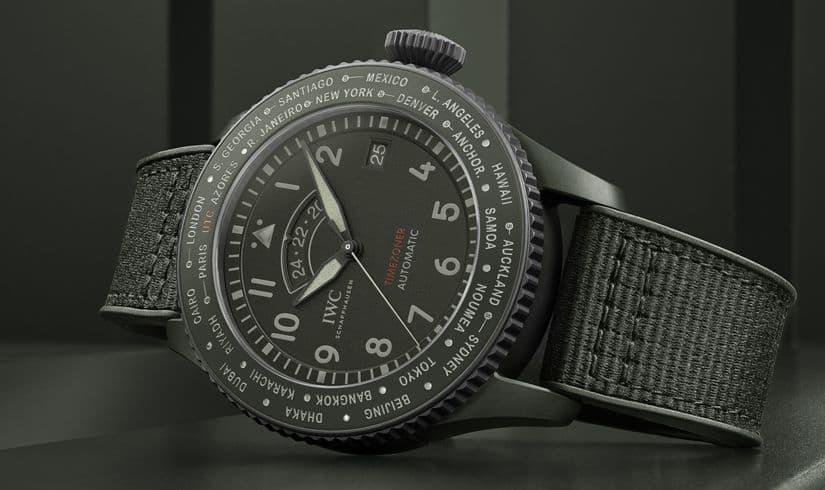 Часы IWC Pilots Watch Timezoner TOP GUN Woodland