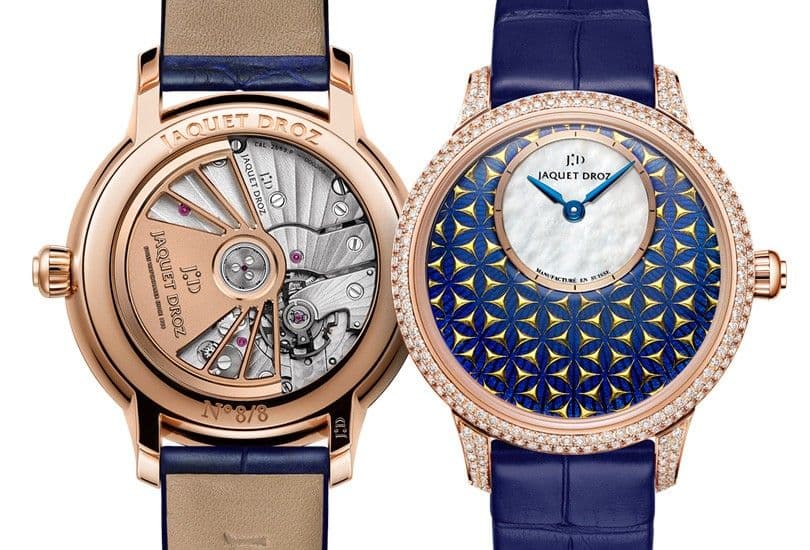 Часы Jaquet Droz Petite Heure Minute Paillonnee Fleur de Vie