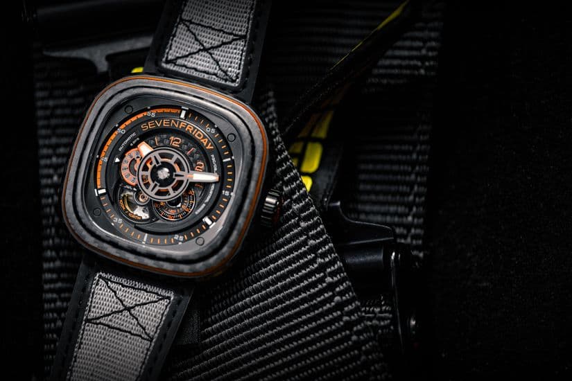 Часы SEVENFRIDAY P3C09 OrangeCarbon