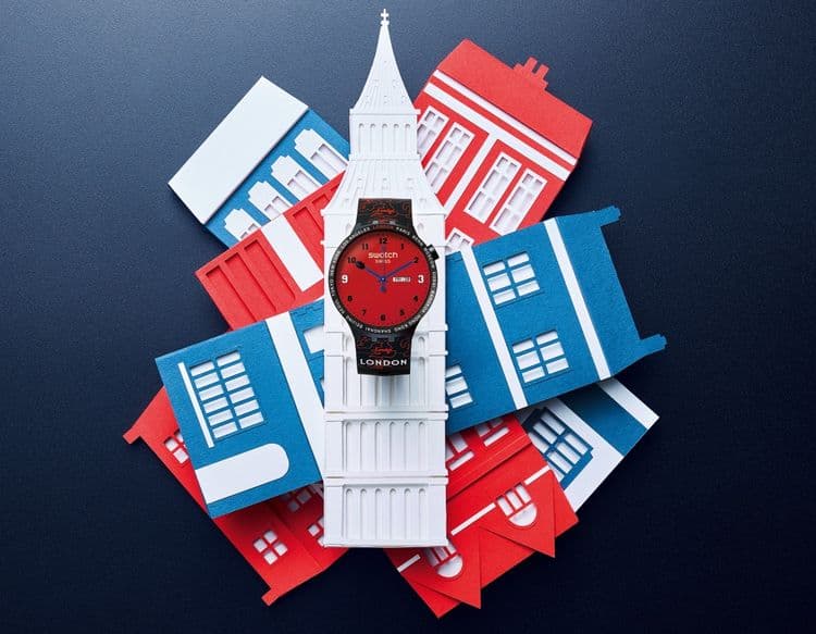 Часы Swatch BIG BOLD BAPE London edition