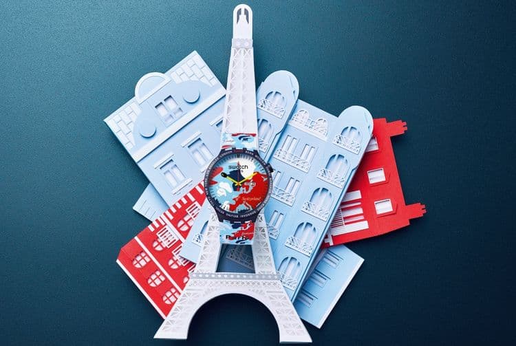 Часы Swatch BIG BOLD BAPE Paris edition 