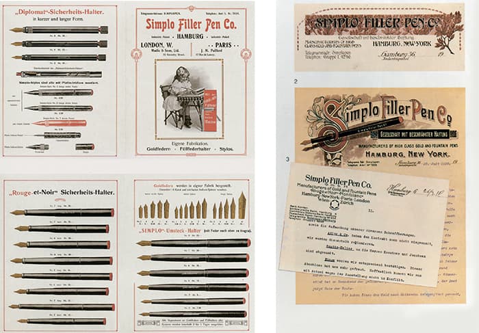Первые каталоги компании Simplo Filler Pen Co