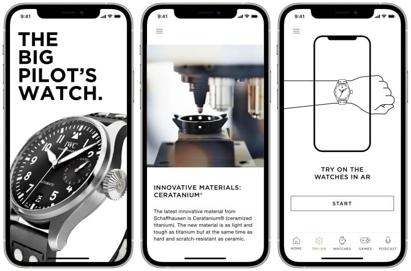 Приложение для примерки часов IWC