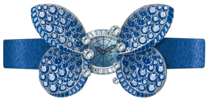 Graff Princess Butterfly в корпусе 17 мм из бриллиантов и перламутра с крыльями из сапфиров
