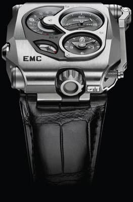 Циферблат Urwerk EMC создан по образу приборных панелей с тыльных сторон корпуса предыдущих моделей ателье