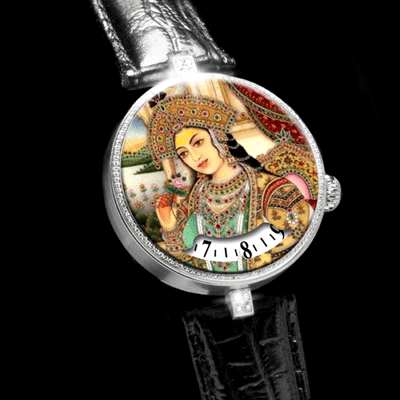 Angular Momentum Verre Eglomise Shah Jahan and Mumtaz Mahal