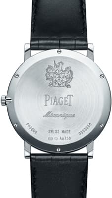 Задняя крышка Piaget Altiplano 900P является одновременно и платиной для всех деталей механизма