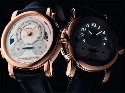 Премьера SIHH-14: Montblanc Homage to Nicolas Rieussec, однокнопочный хронограф калибра MB R200 в стиле карманных часов 1821 года, на циферблат нанесена с помощью Super-LumiNova арабская разметка, которая видна только в темноте 