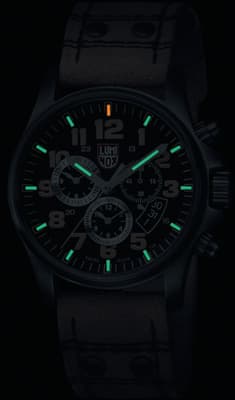 Luminox Atacama и Luminox 1800 Field, один из самых изестных производителей часов с тритиевой подсветкой использует собственную безопасную технологию Luminox Light Technology (LLT)