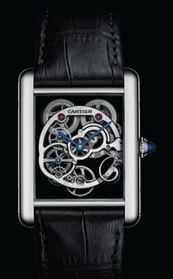 Часы Cartier Tank Louis Cartier Sapphire Skeleton