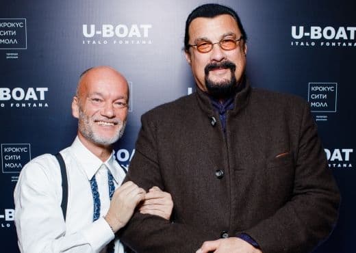 Эмин, Стивен Сигал и Диана Арбенина на презентации U-BOAT