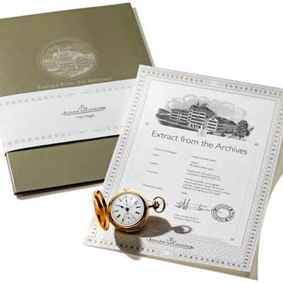 Владельцы часов Jaeger-LeCoultre могут узнать об их происхождении