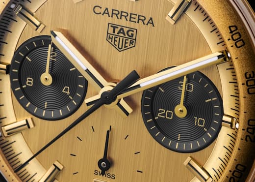 Юбилейный хронограф TAG Heuer Carrera в желтом золоте