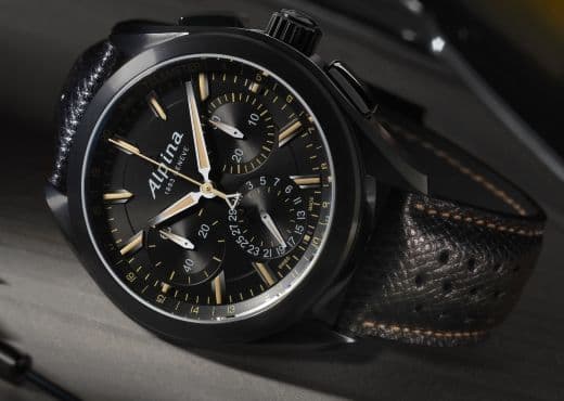 Черные часы Alpiner 4 Manufacture Flyback Chronograph