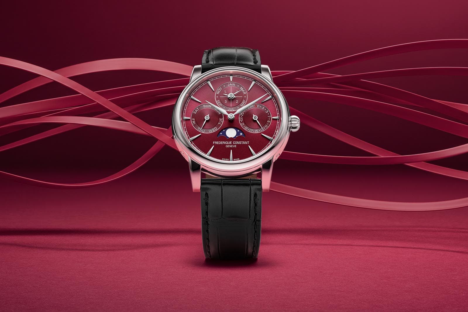 Frederique Constant Classic Perpetual Calendar Manufacture в цвете бургунди