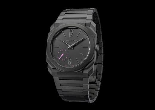 Черные Bvlgari Octo Finissimo с розовыми деталями