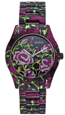 Часы Guess с цветами на циферблате и корпусе
