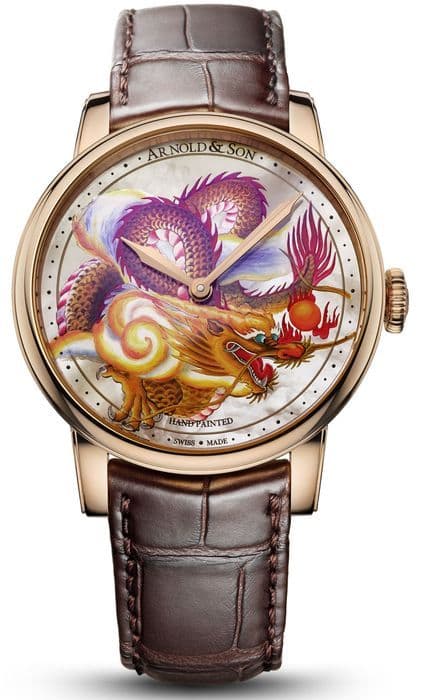 Часы Arnold & Son с изысканными драконами на циферблате