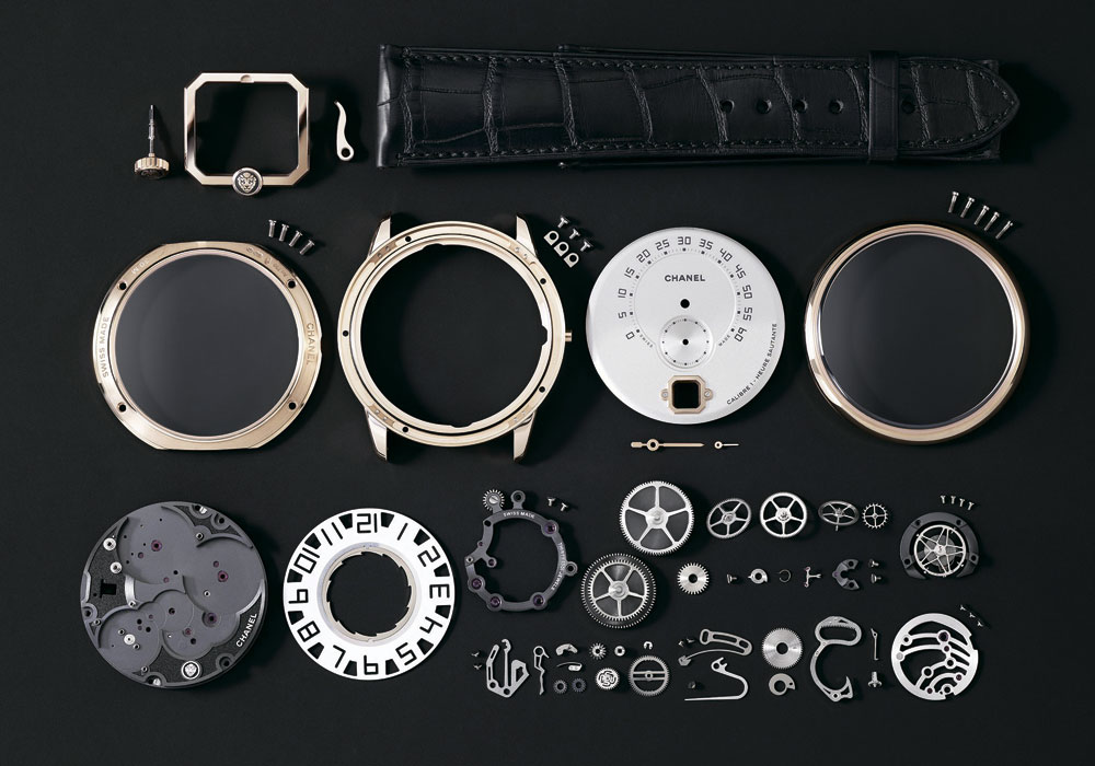 Все компоненты часов Monsieur de Chanel и механизма Calibre 1