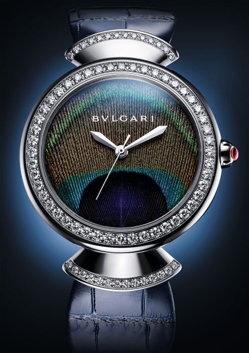 Часы Bvlgari Divas Dream с пером павлина