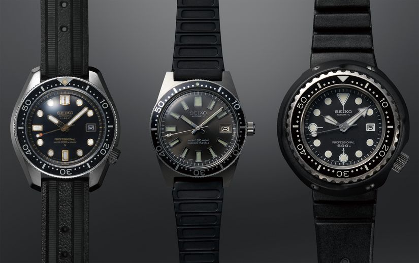 Часы Seiko 1968 Hi-beat Diver’s 300m, 1965 62MAS 150m, 1975 Professional Diver’s 600m