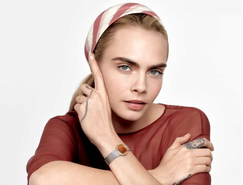 Кара Делевинь в рекламе часов Dior