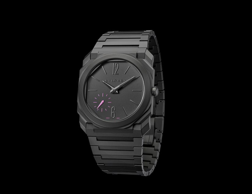Часы Bvlgari Octo Finissimo Black Ceramic for the Pink Dial Project