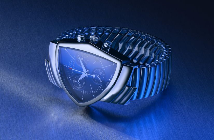 Часы Hamilton Ventura с синим цифеблатом