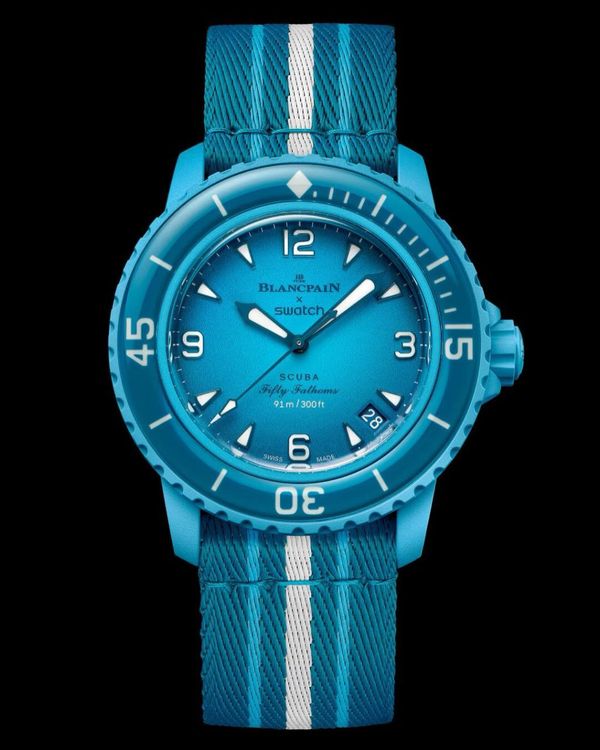 Часы Blancpain X Swatch Blue Lagoon Часы Blancpain X Swatch Blue Lagoon