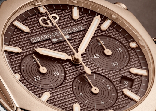 Шоколад и розовое золото в Girard-Perregaux Laureato Chronograph