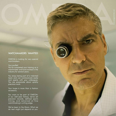 Джордж Клуни на постере Omega