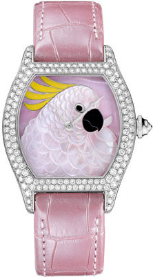 Часы Cartier Tortue watch, Cockatoo motif