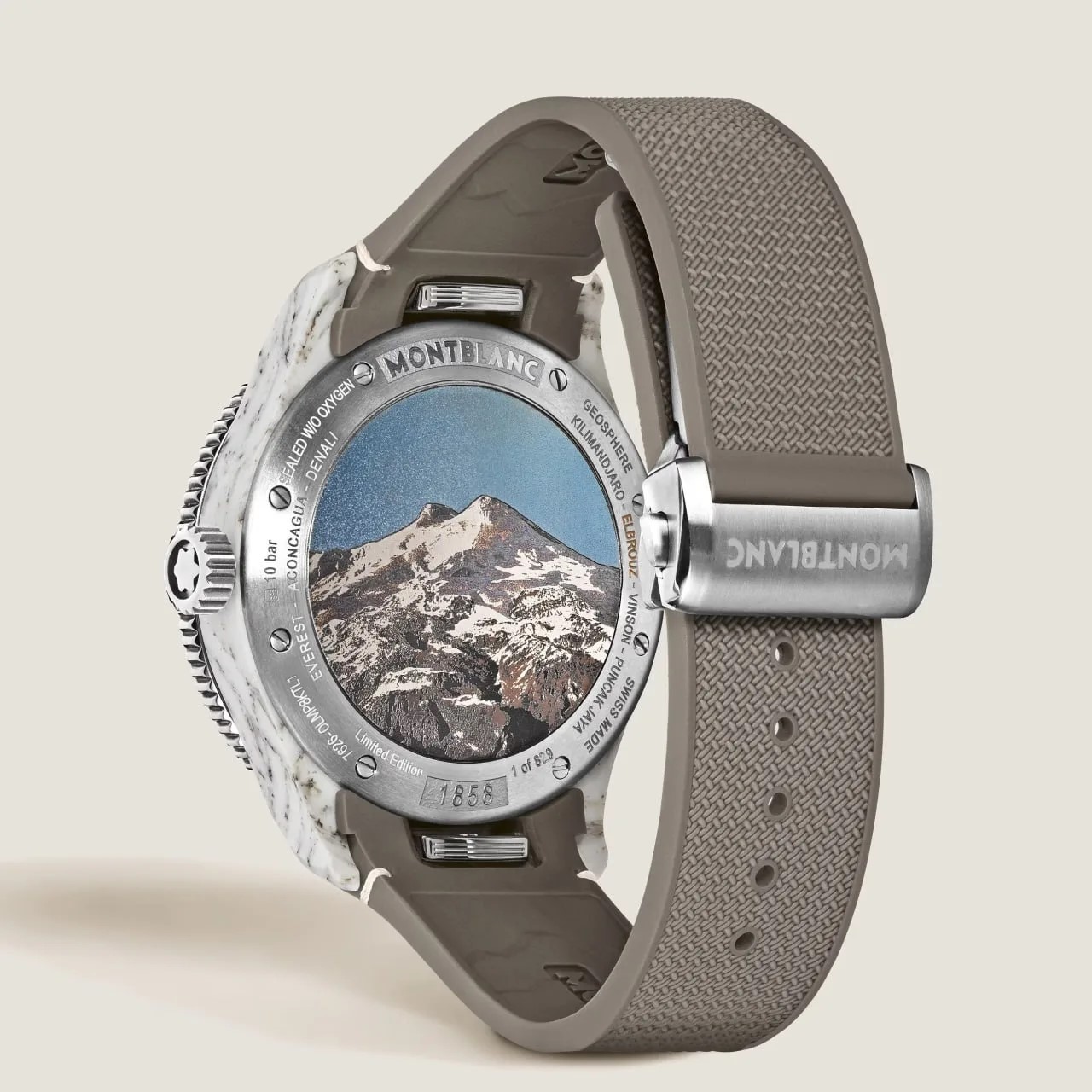 Часы Montblanc 1858 Geosphere 0 Oxygen Mount Elbrouz Limited Edition Часы Montblanc 1858 Geosphere 0 Oxygen Mount Elbrouz Limited Edition